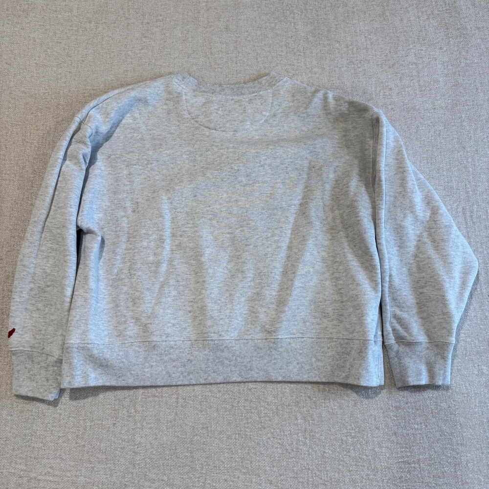 League Sportswear Breckenridge Cropped Sweatshirt Gray Crew Neck Size Large - Picture 8 of 8